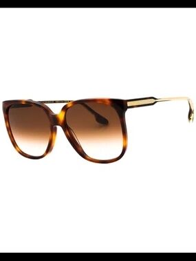 Victoria Beckham Tortoiseshell and Gold Gradient Lens Sunglasses
